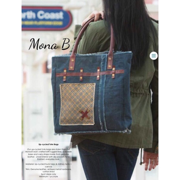 Mona B Indigo Tote Bag - Picture 2 of 15
